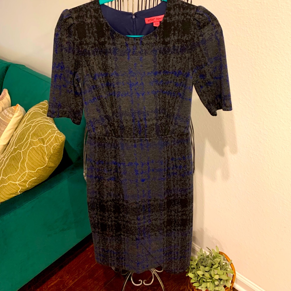 Blue/black plaid dress by Betsey Johnson